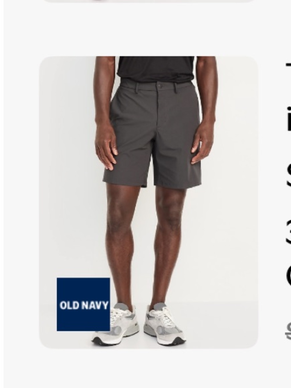 Old Navy Men’s Tech Hybrid Chino Shorts in Panther (Dark Gray)